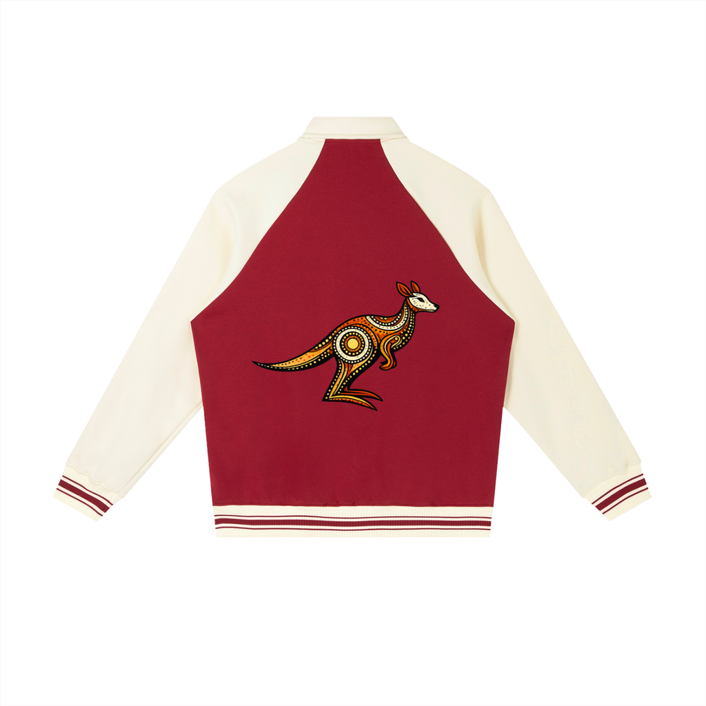 Contrast Raglan Sleeve Baseball Jacket