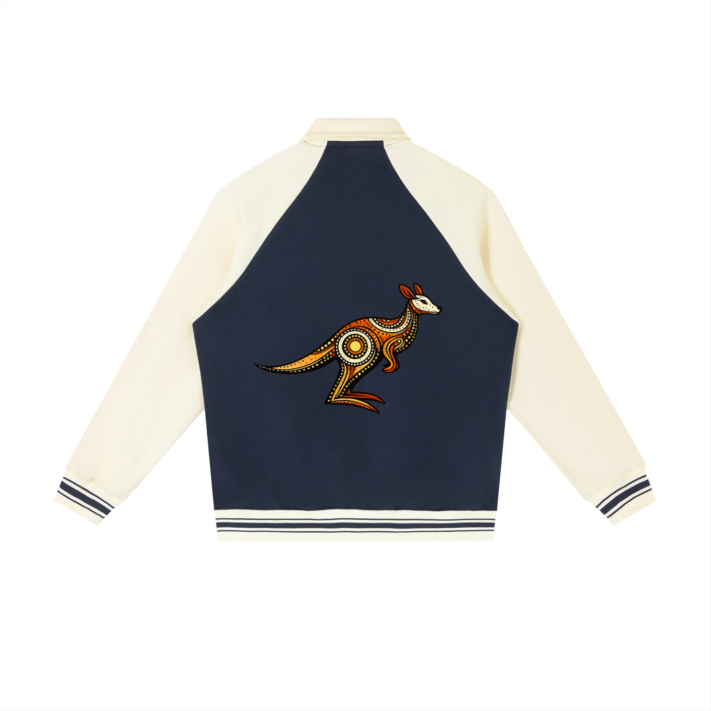 Contrast Raglan Sleeve Baseball Jacket
