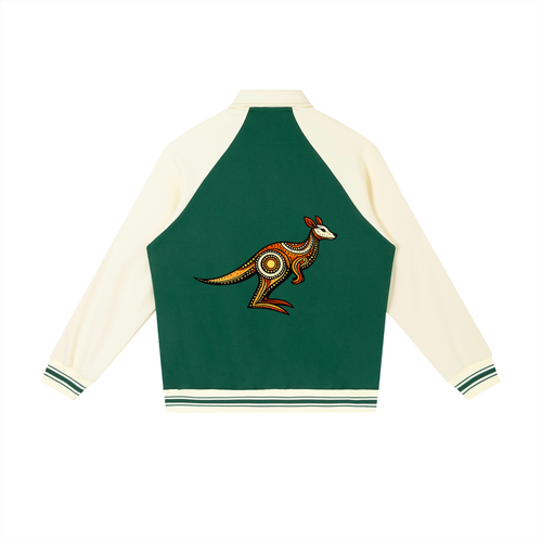 Contrast Raglan Sleeve Baseball Jacket