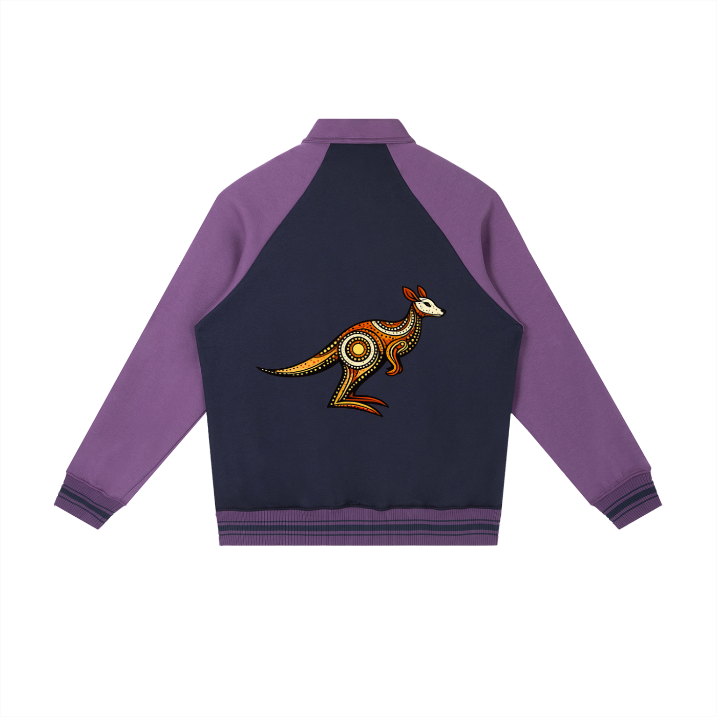 Contrast Raglan Sleeve Baseball Jacket